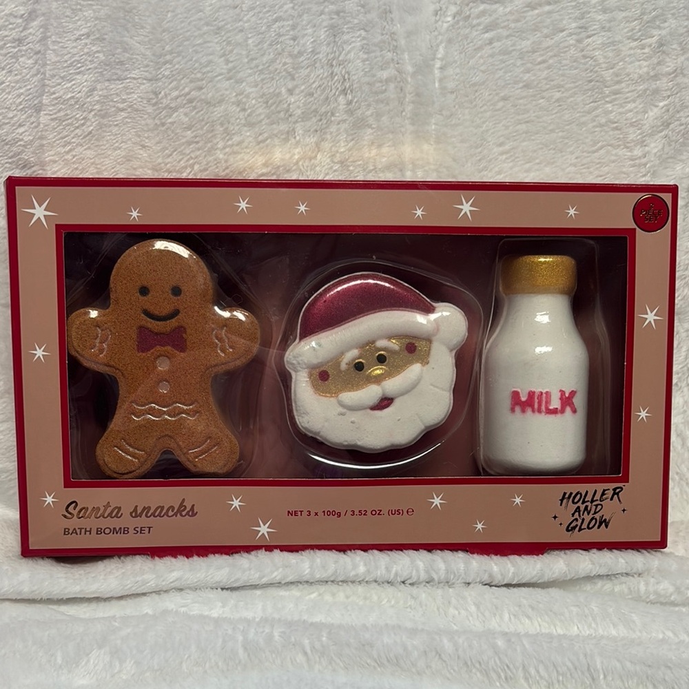 BNIP Holler and Glow “Santa Snacks” Bath Bomb 3pc Set